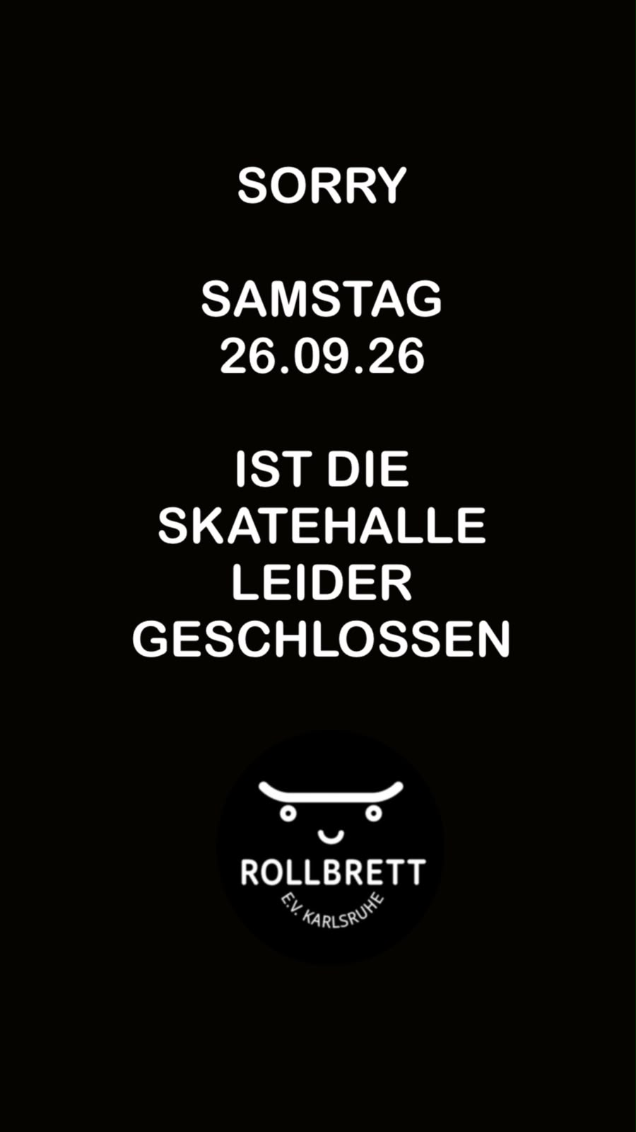Halle geschlossen am 26.09.2026